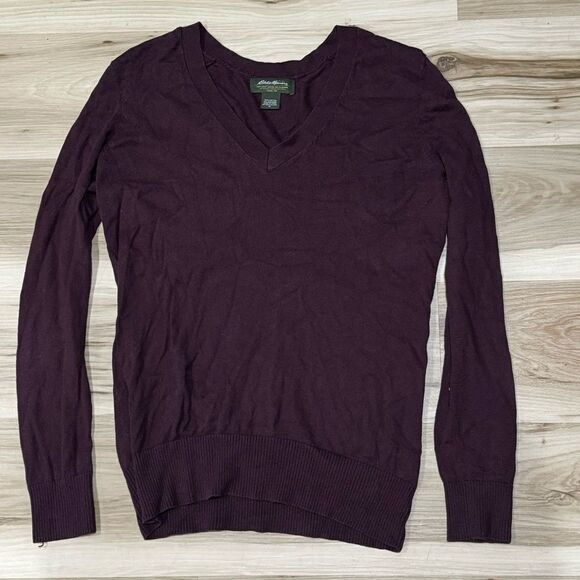 Eddie Bauer Maroon Cashmere Blend Sweater Women’s Medium - Picture 1 of 2